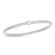 14K White Gold Stretch Tubogas Diamond Bracelet