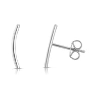 14K White Gold Small Polished Ear Climber Earrings