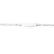 14K White Gold Children's Figaro ID Bracelet