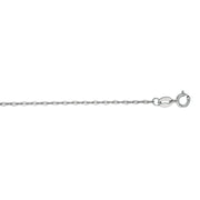 14K White Gold 1.4mm Alternate Mariner Chain Necklace