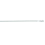 14K White Gold 1.5mm Round Wheat Chain Necklace