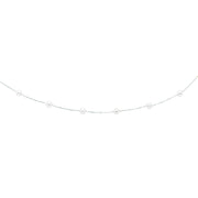 14K White Gold Pearl Station Necklace