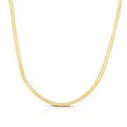 14K Yellow Gold 1.5mm Beveled Herringbone Chain Necklace