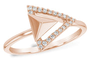 14K Rose Gold Diamond Pyramid Earrings