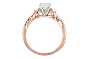 14K Rose Gold Three Stone Diamond Semi-Mount Engagement Ring