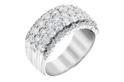 Wide 14K White Gold Five Row Diamond Anniversary Band