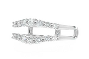 14K White Gold Curved Diamond Engagement Ring Guard