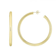 14K Yellow Gold 4mm Polished C Hoop Earrings