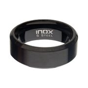 8MM Black IP Plated Stainless Steel Satin Band Ring