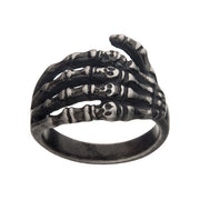 Antiqued Stainless Steel Skeleton Head Ring