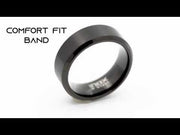 8MM Black IP Plated Stainless Steel Satin Band Ring