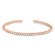 14K Rose Gold 3mm Bead Cuff Bracelet