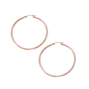 14K Rose Gold 2x40mm Hoop Earrings