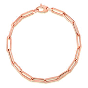 14K Rose Gold 4.2mm Paperclip Chain Bracelet