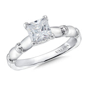 14K White Gold Fluted Princess Engagement Ring