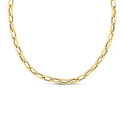 14K Yellow Gold 6mm French Cable Fancy Link Chain Necklace