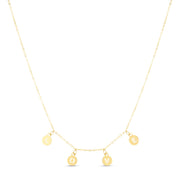 14K Yellow Gold Dangling "Love" Necklace