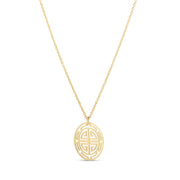 14K Yellow Gold Small Longevity Medallion Necklace