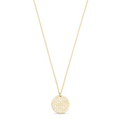 14K Yellow Gold Small Longevity Medallion Necklace