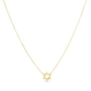 14K Yellow Gold Star of David Necklace