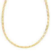 14K Yellow Gold Braided Herringbone Necklace