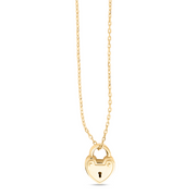 14K Yellow Gold Padlock Necklace