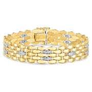 14K Two-Tone Gold 12mm Diamond Panther Bracelet