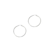 14K White Gold 2x40mm Hoop Earrings