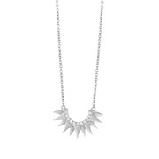 14K White Gold Sunburst Diamond Necklace