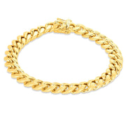 10K Yellow Gold 9.1mm Semi-Solid Classic Miami Cuban Bracelet