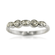 14K White Gold Diamond Wedding Band