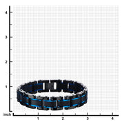 Black IP, Blue IP & Solid Carbon Fiber Center Link Bracelet