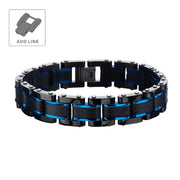 Black IP, Blue IP & Solid Carbon Fiber Center Link Bracelet