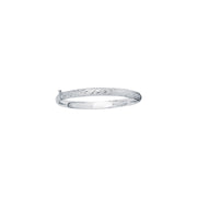 14K White Gold Diamond Cut X Pattern Children's Bangle Bracelet