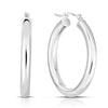 10K White Gold 3x25mm Hoop Earring