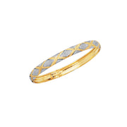 10K Two-Tone Gold Polished & Satin X Bangle Bracelet