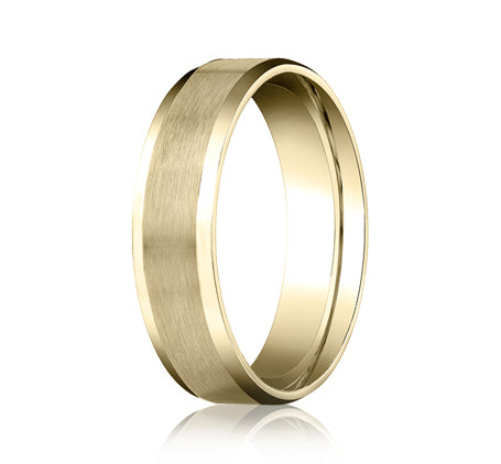 14K Yellow Gold Satin Mens Wedding Band