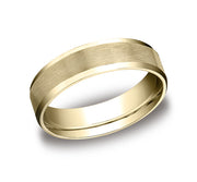 14K Yellow Gold Satin Mens Wedding Band