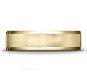 14K Yellow Gold Satin Mens Wedding Band