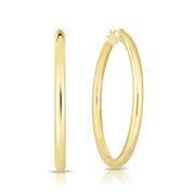 10K Yellow Gold 3x40mm Hoop Earring