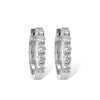 14K White Gold .50 Carat Round Diamond Hoop Earrings