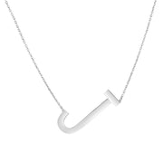 Sterling Silver J Letter Necklace