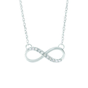 14K White Gold .10 Carat Diamond Infinity Necklace