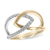 14K Two-Tone Gold Diamond Link Ring