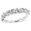 14K White Gold Floral Diamond Wedding Band
