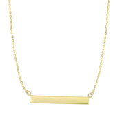 14K Yellow Gold Bar Necklace