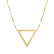 14K Yellow Gold Triangle Necklace