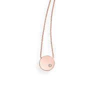 14K Rose Gold Polished SOHO Disc Diamond Necklace