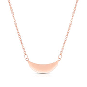 14K Rose Gold Polished Crescent Necklace