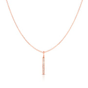 14K Rose Gold .06 Carat Diamond Bar Necklace